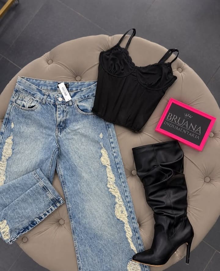 Jean Wide Leg Ripped